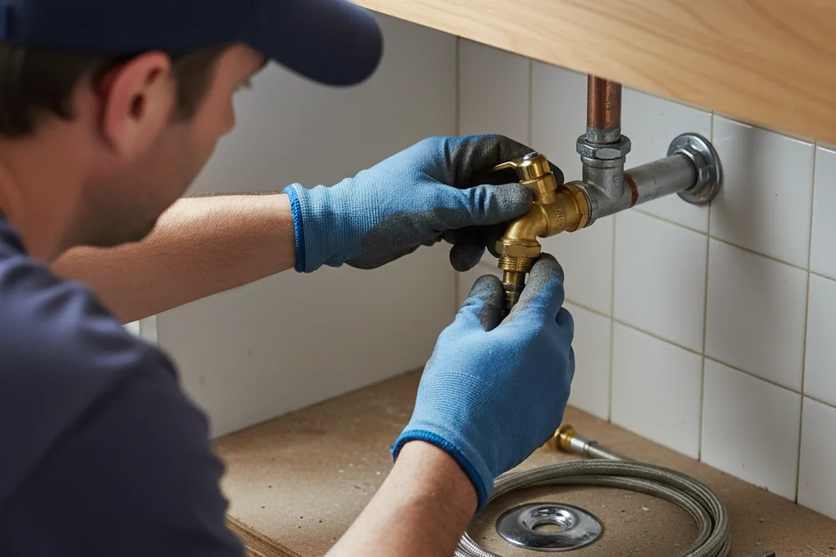 Shutoff valve and fitting work during Emergency Plumbing in Suffield